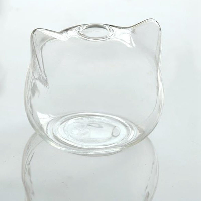 Cat Shaped Glass Vase Hydroponic Plant Flower Vase Pot Decor Art