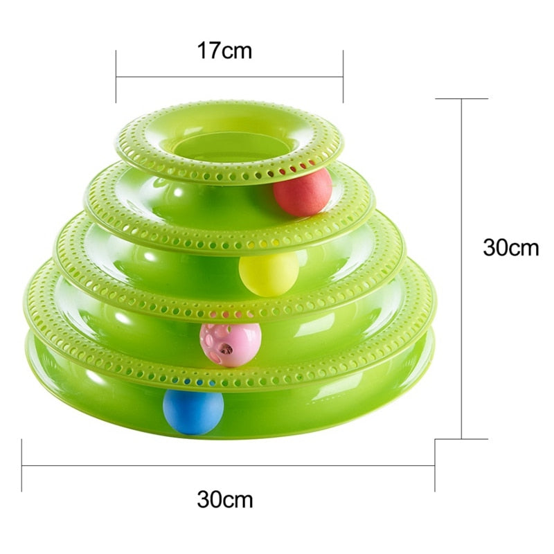 3 Levels Cat Pet Toy Cat Toys Intelligence Triple Play Disc Cat Toy Balls Cat Crazy Ball Disk Interactive Toy