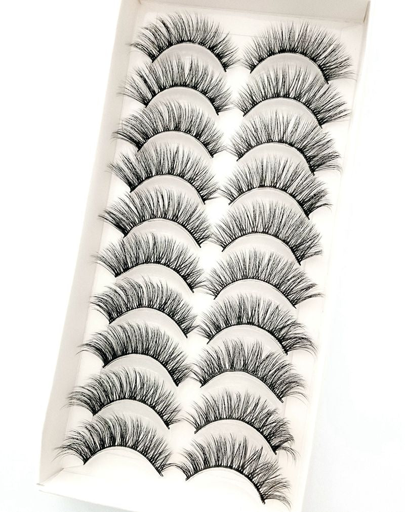 2/5/10 Pairs Natural False Eyelashes Fake Lashes Long 3D Mink Extension