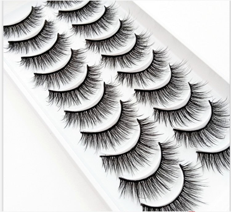 2/5/10 Pairs Natural False Eyelashes Fake Lashes Long 3D Mink Extension