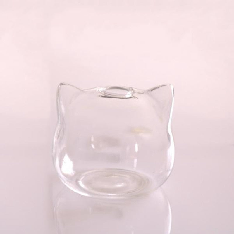 Cat Shaped Glass Vase Hydroponic Plant Flower Vase Pot Decor Art