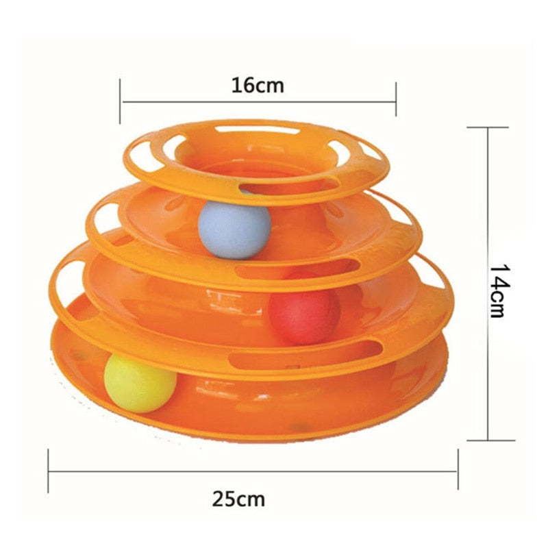 3 Levels Cat Pet Toy Cat Toys Intelligence Triple Play Disc Cat Toy Balls Cat Crazy Ball Disk Interactive Toy