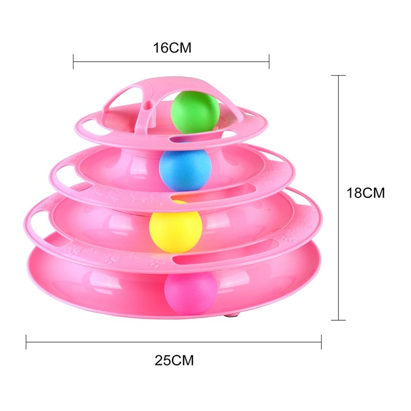 3 Levels Cat Pet Toy Cat Toys Intelligence Triple Play Disc Cat Toy Balls Cat Crazy Ball Disk Interactive Toy