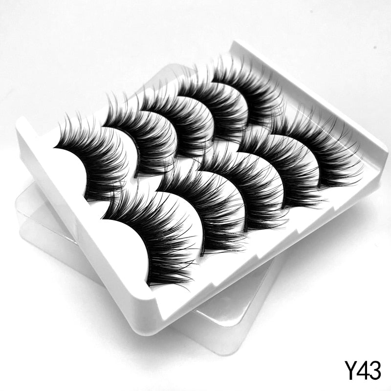 5/10 Pairs 3D Faux Mink Lashes Fluffy Soft Wispy Volume Natural long False Eyelashes Eye Lashes Reusable Eyelashs