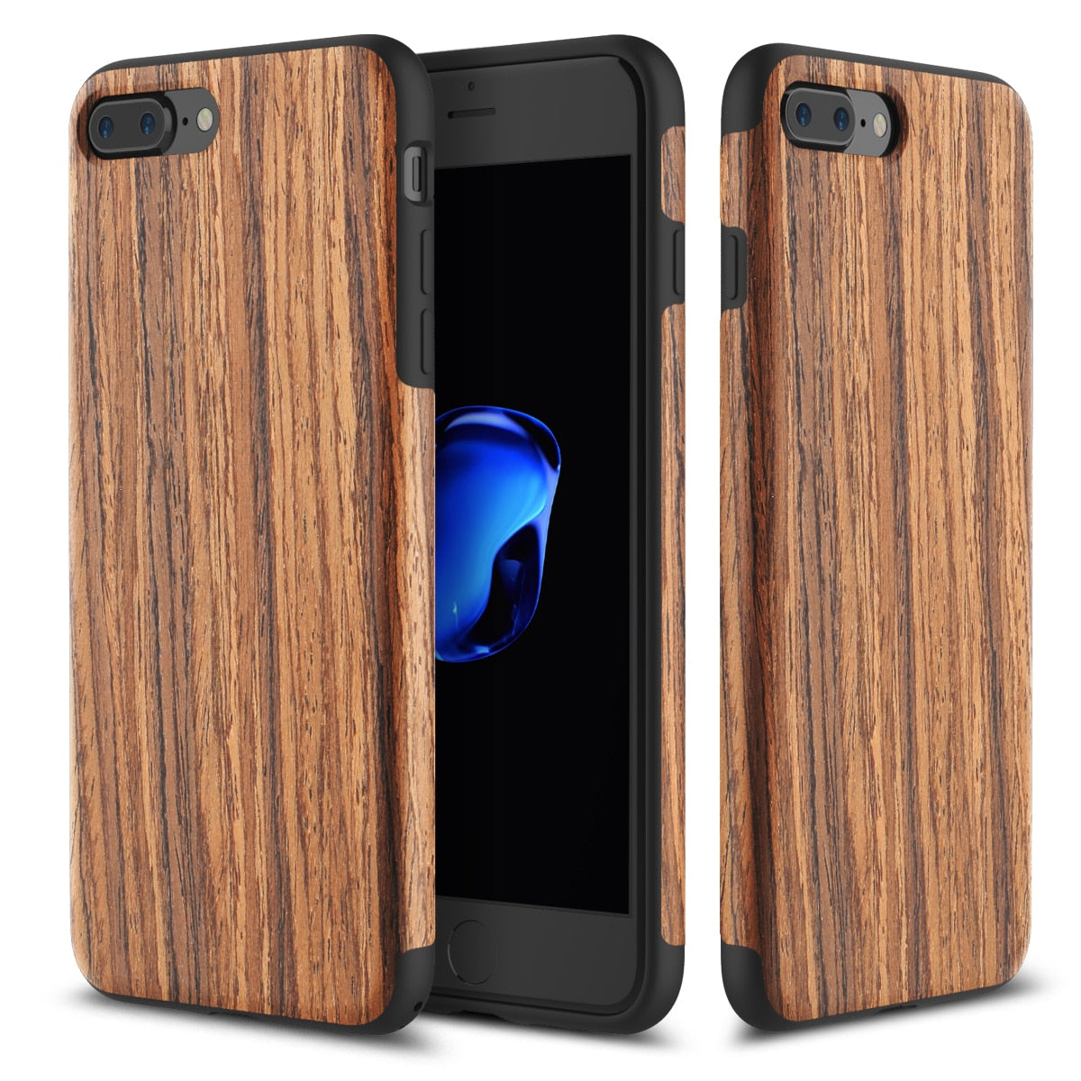 Wood Phone Case for iPhone 7 8 Plus SE 2 Hybrid Soft TPU Silicone Back Cover Case for iPhone X XS MAX XR