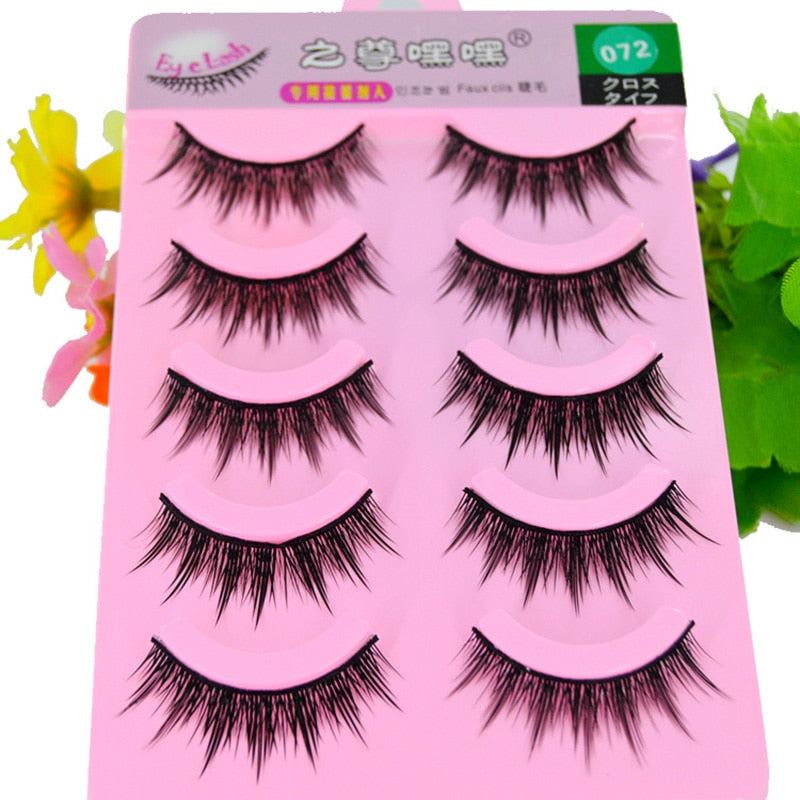 5 Pairs Japanese Serious Makeup False Eyelashes Long Thick Natural Beauty Eye Lash Extension Cosplay Cosmetic Fake Eyelashes