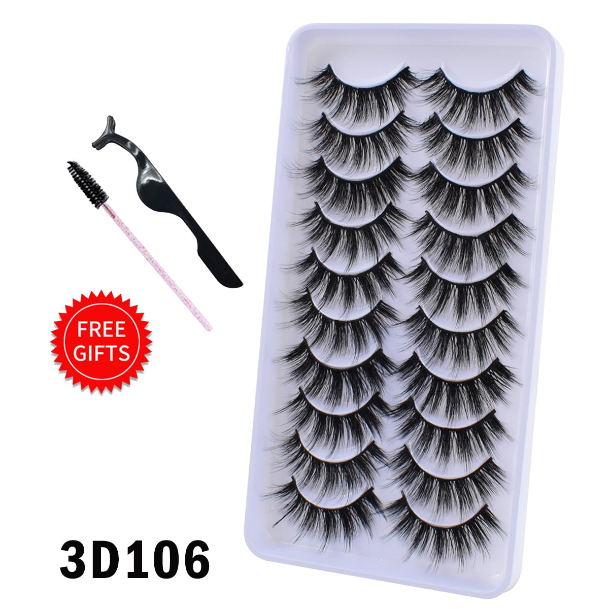 5/10/14Pairs Natural False Eyelashes Dramatic 3D Mink Lashes HandMade Fake Eyelash Extension Reusable Makeup Tool