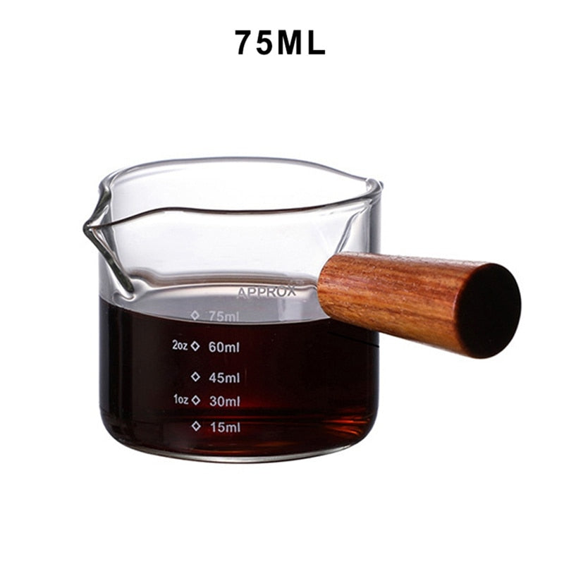 6 Styles Heat-resisting Glass Espresso Measuring Cup Double/Single Mouth Glass Milk Jug With Handle Glass Scale Measure Mugs