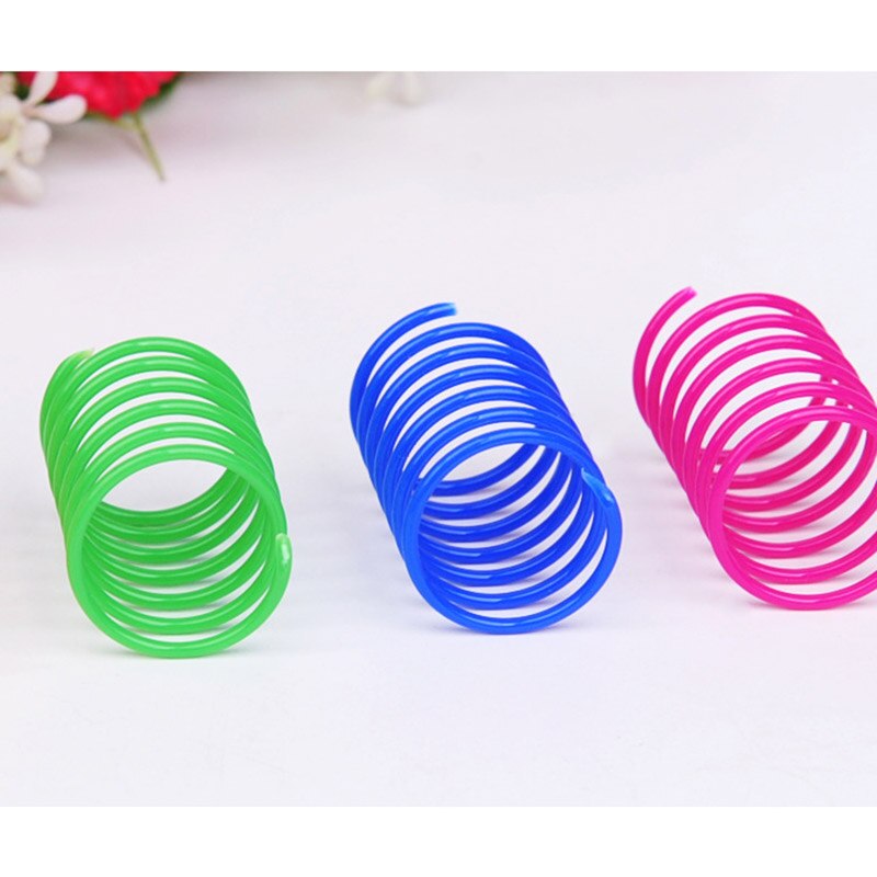 4/8PC Cat Colorful Spring Toy Creative Plastic Flexible Coil Interactive Toy Cat Funny Toy Pet