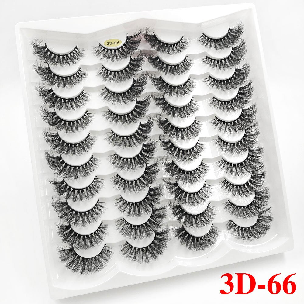 5/20Pairs Fake Lashes 3D Faux Mink Lashes Fluffy Soft Wispy Volume Natural long 8-25mm False Eyelashes Reusable Eyelashs