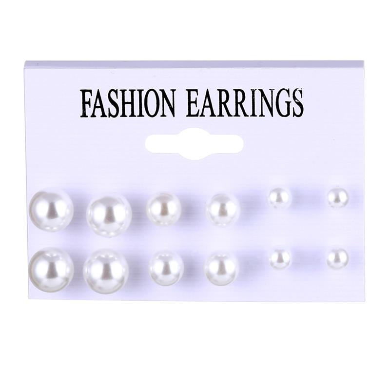 Earrings Set Pearl Earrings For Women Bohemian Geometric Crystal Heart Stud Earrings