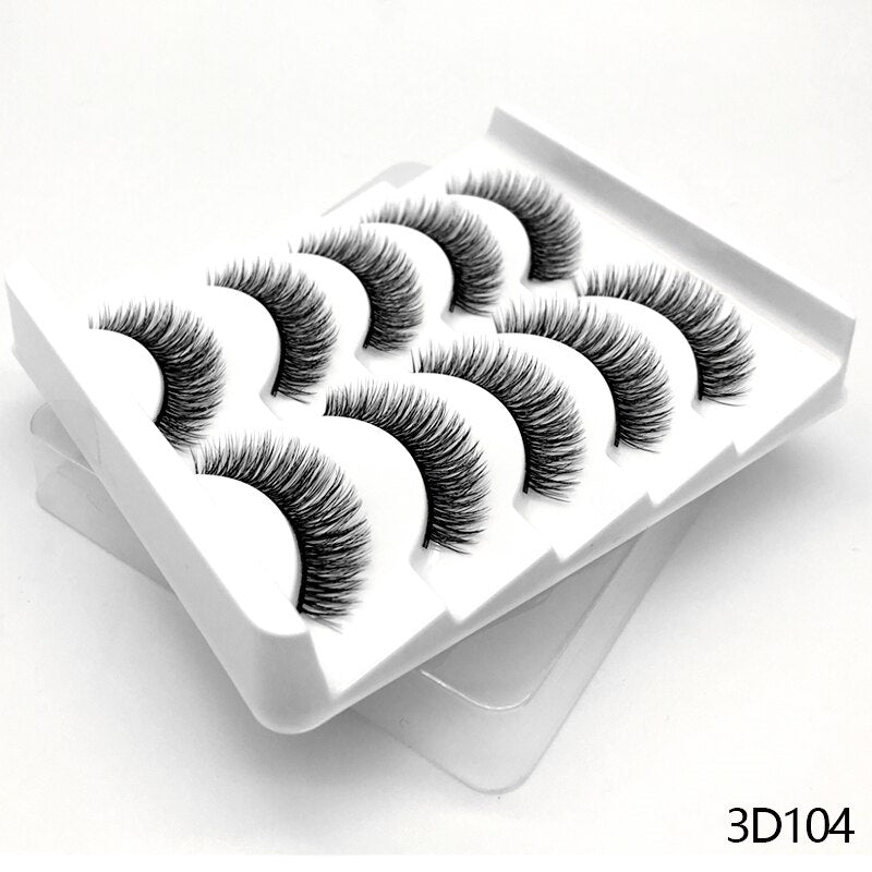 5-20 Pairs 3D Mink False Eyelashes Handmade Wispy Fluffy Long Lashes Natural