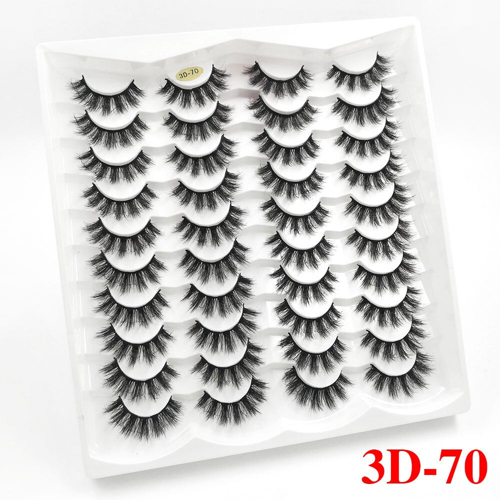 5/20Pairs Fake Lashes 3D Faux Mink Lashes Fluffy Soft Wispy Volume Natural long 8-25mm False Eyelashes Reusable Eyelashs