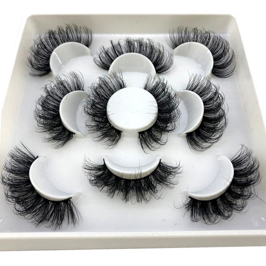 2/4/6pairs natural false eyelashes fake lashes long 3D mink extension