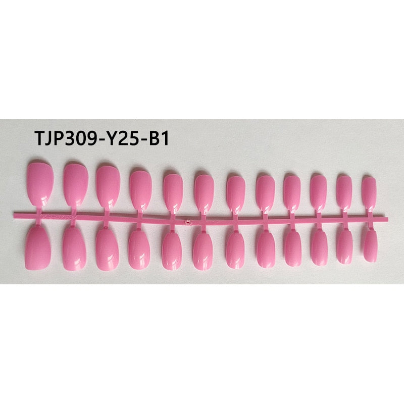 Matte False Nail Tips Solid Color Matte Super Long Coffin False Nail Ballet Press on Nails Tips