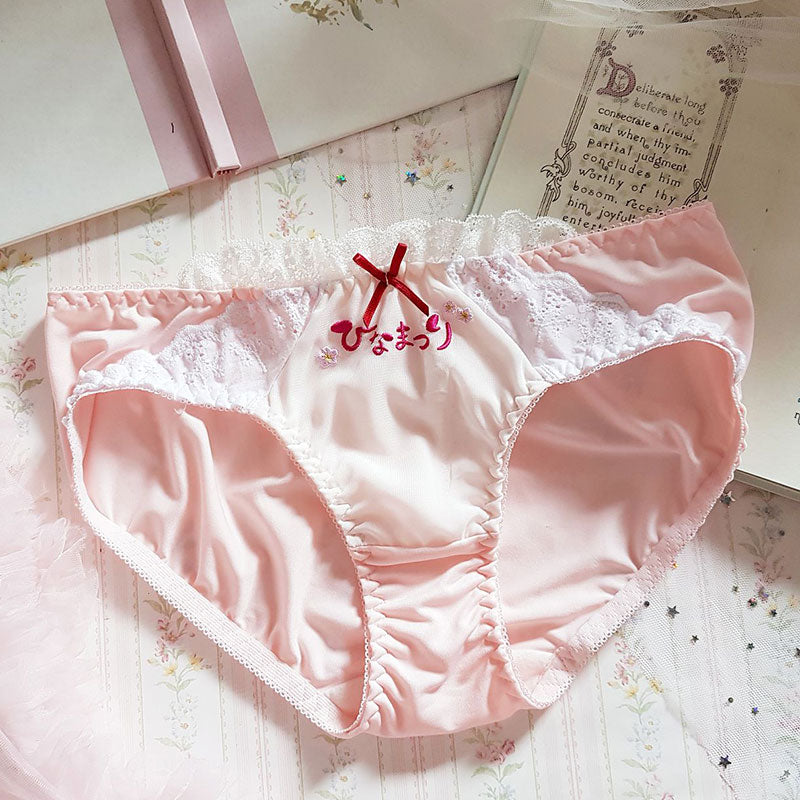 Japanese-Style Soft Girl Thin Transparent Pink Lolita Loli Lace Cute Sexy Underwear