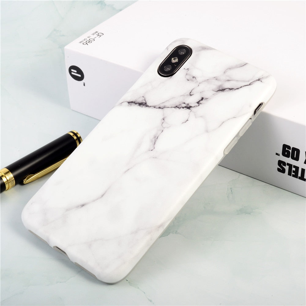 Marble Stone Gel Case for Apple iPhone 7 6s 6 8 Plus  X  XR XS Max Cases Black White Soft Squishy phone Case