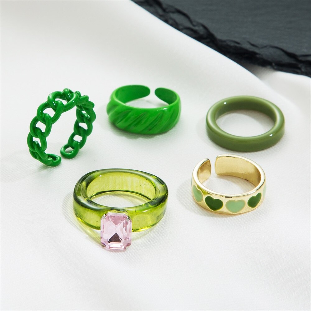 Colorful Ring for Women Glossy Dripping Love Heart Rings Peach Heart Ring Exquisite Wild