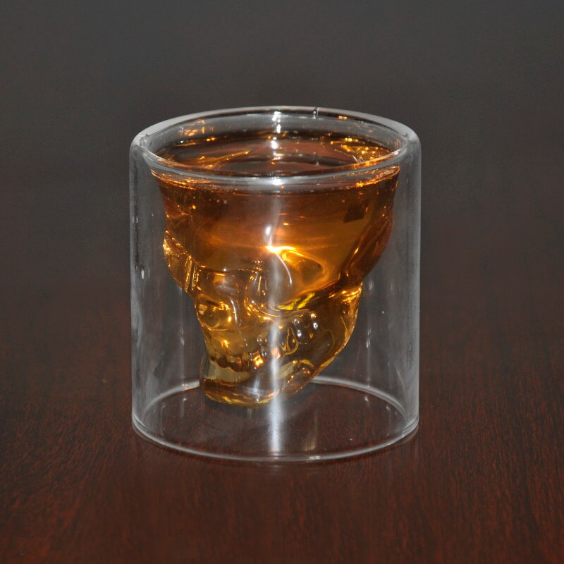 4 Sizes Skull Cup Shot Glass Transparent Cup Crystal Skull Head Glass Cup for Whiskey Wine Vodka Bar Club Beer