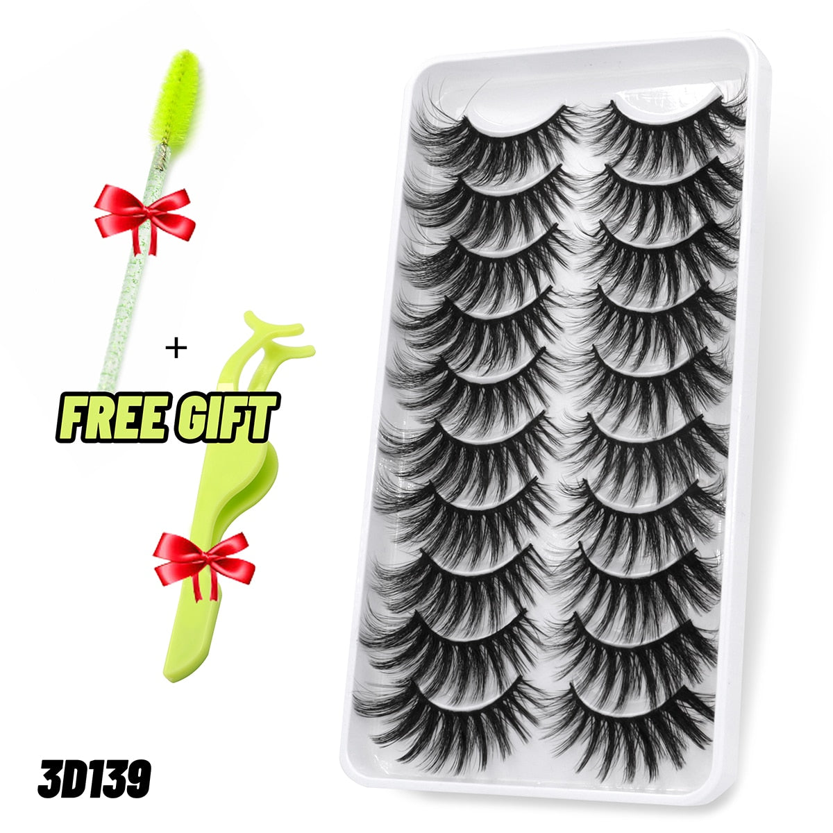 5/10 Pairs 3D Faux Mink Lashes Fluffy Soft Wispy Volume Natural long False Eyelashes Eye Lashes Reusable Eyelashs