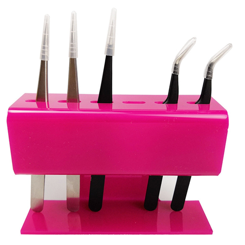 Eyelash Tweezers Storage Rack 6/8 Holes Acrylic Tools Organizer Holder Stand Beauty Tools Shelf