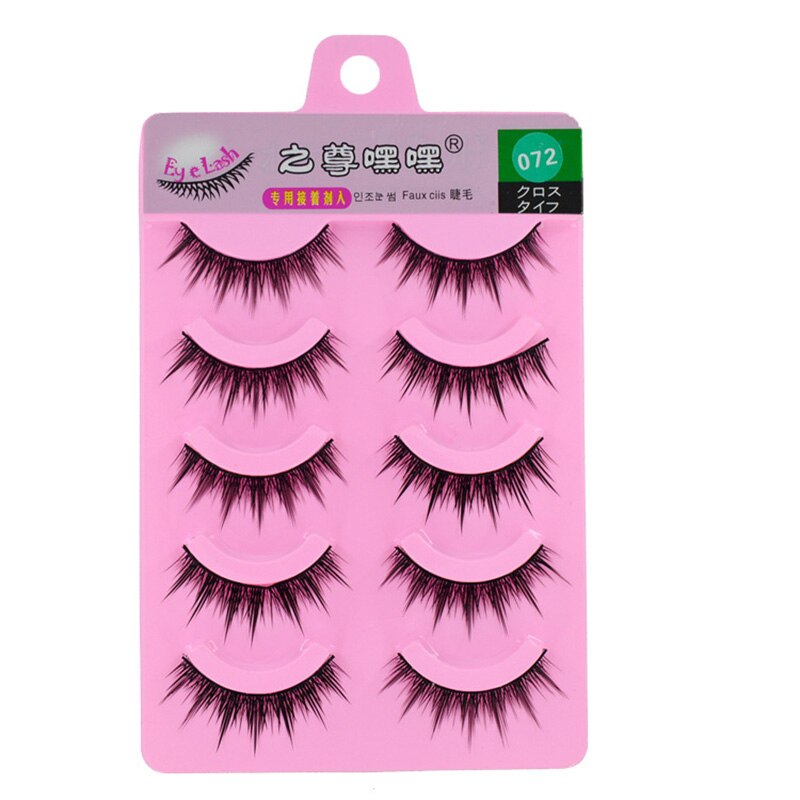 5 Pairs Japanese Serious Makeup False Eyelashes Long Thick Natural Beauty Eye Lash Extension Cosplay Cosmetic Fake Eyelashes