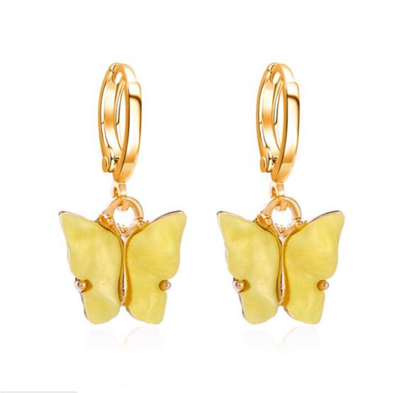 Beautiful Korean Butterfly Earring swing gold drop earrings aesthetic sands jewelry