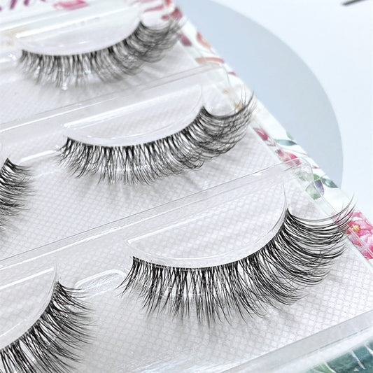 Mink Eyelashes 3 pair reusable false eyelashes invisible band