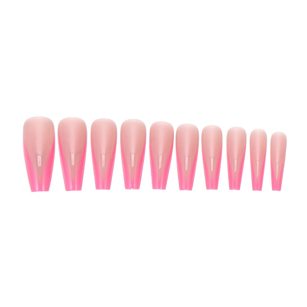 Fake nails with designs coffin artificial nails tips overhead with glue press on nail false nails set nail