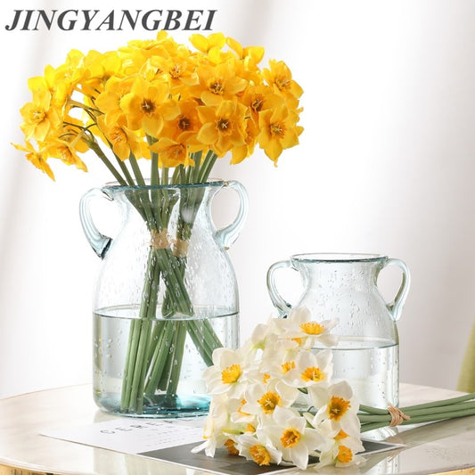 Artificial Narcissus Flower Bouquet Home Decoration Fake Flowers Wedding Scene Decor Daffodil