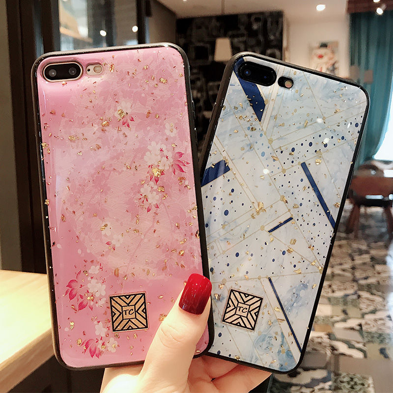 Glitter Gold Marble Case For iPhone 12 11Pro X XS Max XR Soft TPU Granite Geometry Cover For iPhone 7 8 6s Plus Cover Phone Case