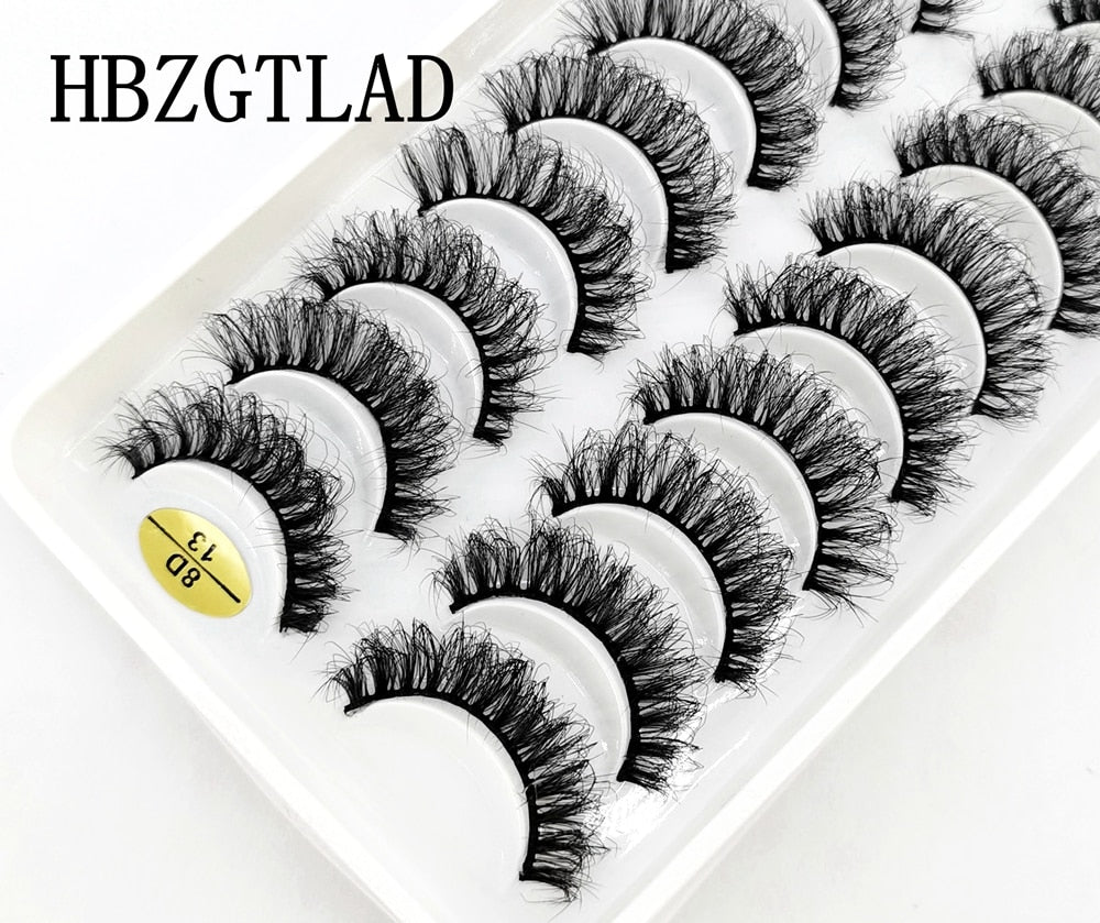 2/5/10 Pairs Natural False Eyelashes Fake Lashes Long 3D Mink Extension