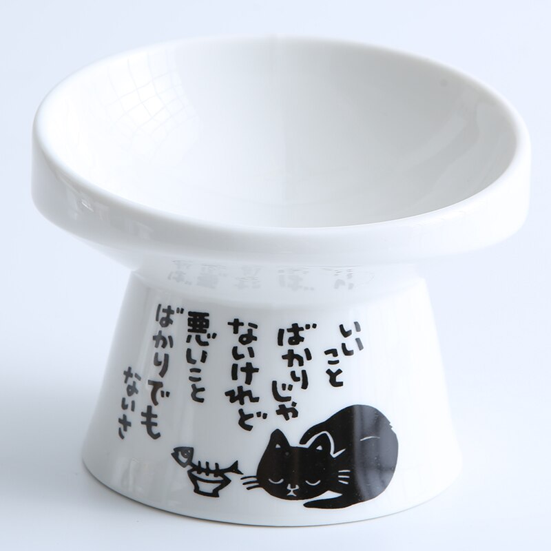 Non-slip Ceramic Cat Bowl Feeder with Raised Stand Bone China Cervical Protect Food Water Cat Bowl Ceramic Small Dog Pet Supply