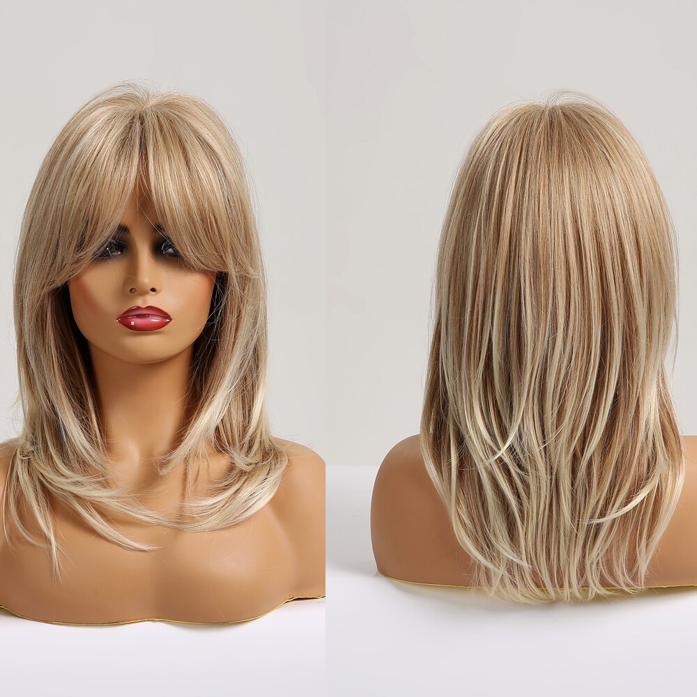 Black Bob Hair Wigs Medium Straight Synthetic Wig with Bangs Cosplay Wig Heat Resistant