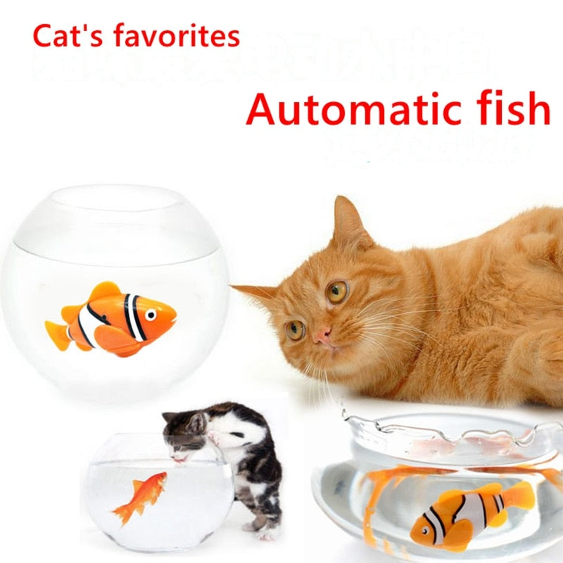 Vibrating Cat Toy Battery-Powered Fish, Cat Play Toy Cat Fish Clownfish Angelfish