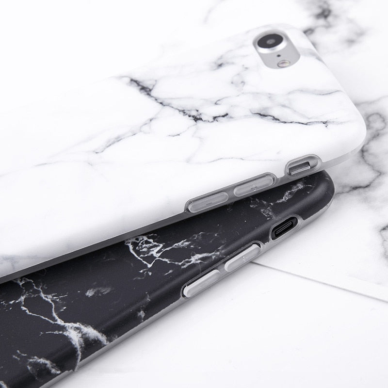 Marble Stone Gel Case for Apple iPhone 7 6s 6 8 Plus  X  XR XS Max Cases Black White Soft Squishy phone Case