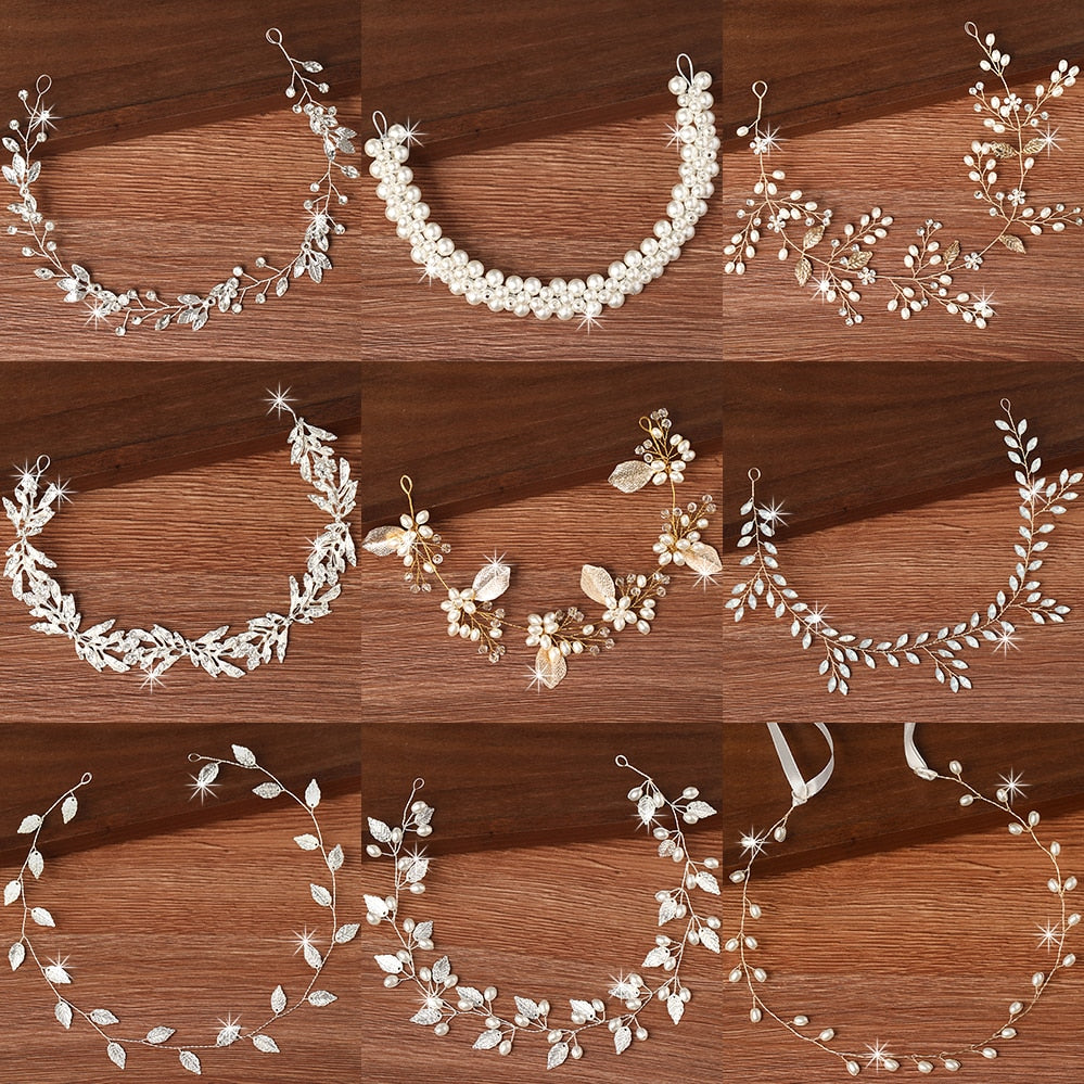 Women Headbands Hair Jewelry Wedding Hair Accessories For Women Rhinestone Pearl Headband Bride Tiara Hairbands Accessories