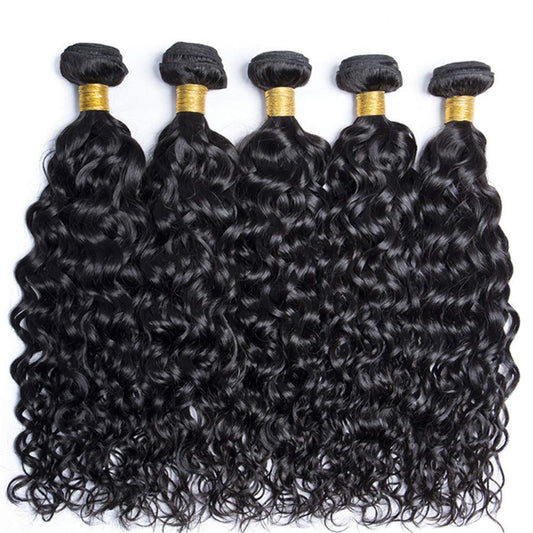 10A  Water Wave Bundles Unprocessed Water Wave Curly Human Hair Weave Bundles Remy Extensions No Tangle