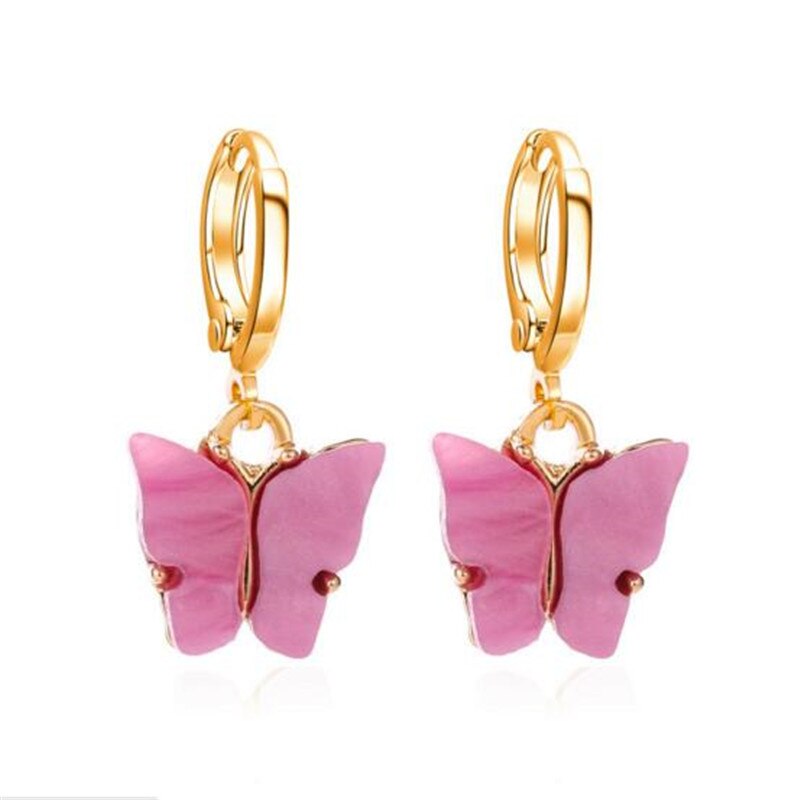 Beautiful Korean Butterfly Earring swing gold drop earrings aesthetic sands jewelry