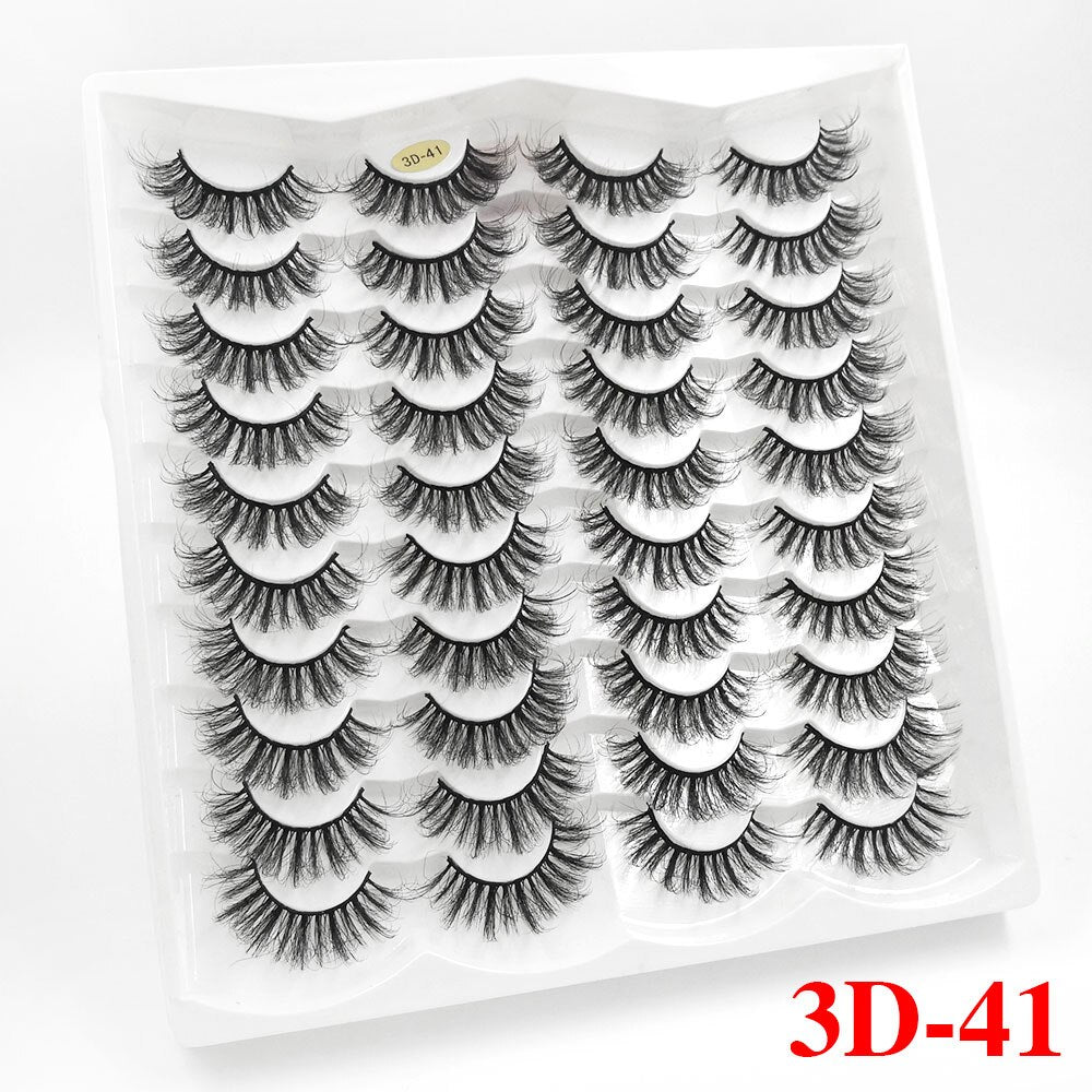 5/20Pairs Fake Lashes 3D Faux Mink Lashes Fluffy Soft Wispy Volume Natural long 8-25mm False Eyelashes Reusable Eyelashs