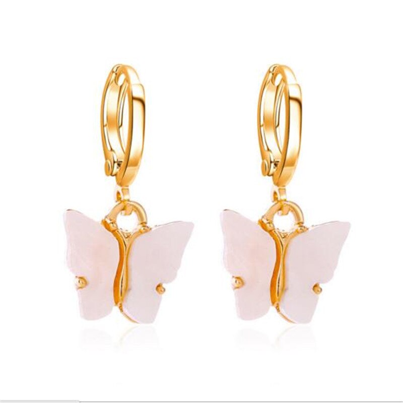 Beautiful Korean Butterfly Earring swing gold drop earrings aesthetic sands jewelry