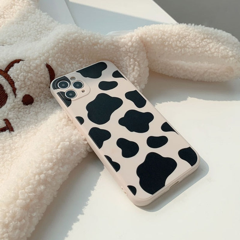 Retro cow print art japanese Phone Case for apple iPhone 13 12 11 Pro Max Xr Xs Max 7 8 Plus X 13mini case Cute soft cover