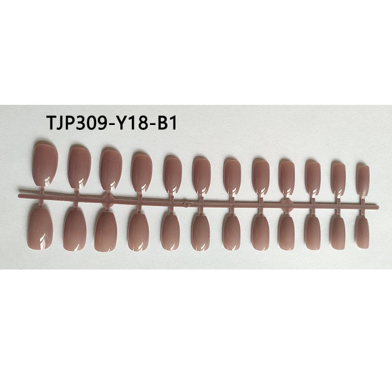 Matte False Nail Tips Solid Color Matte Super Long Coffin False Nail Ballet Press on Nails Tips