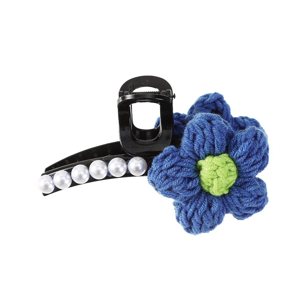 Knitted Floral Hair Claw Clips Hair Clamp Flower Hair Clip Hairpin Headdress Accessories