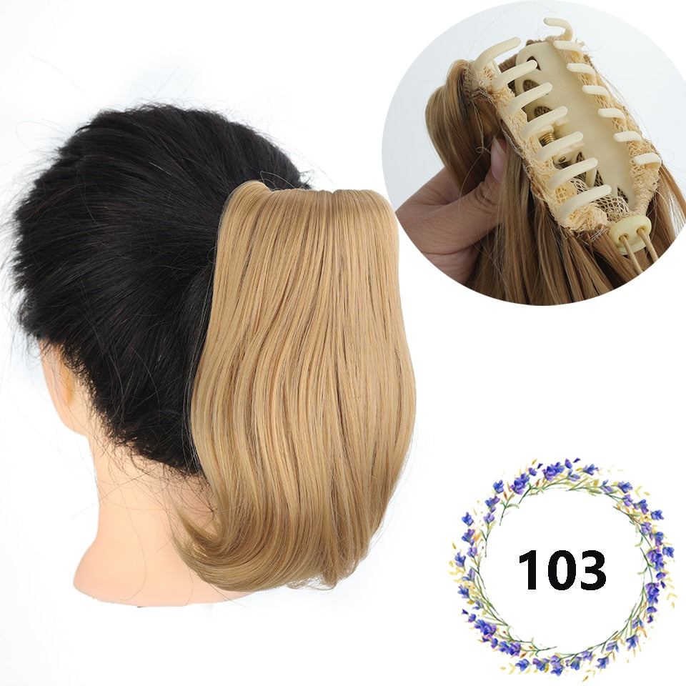 Synthetic 10inch Claw Clip On Ponytail Hair Extension Ponytail Extension Hair For Women Pony Tail Hair Hairpiece