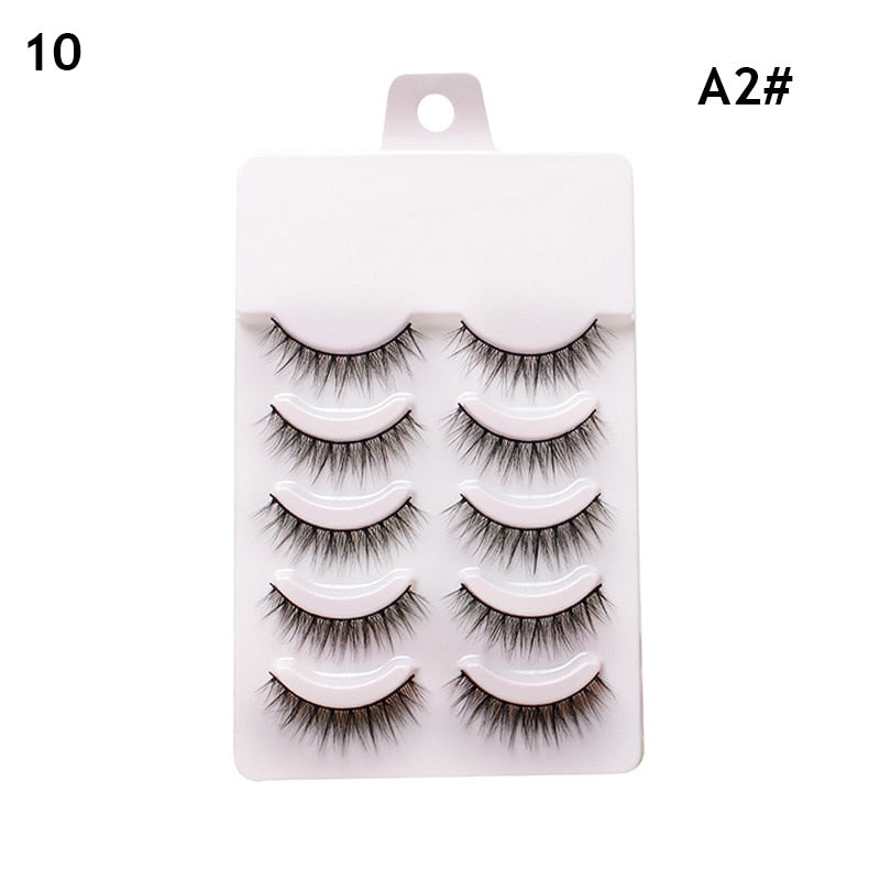 3pairs Mink Eyelashes Invisible Band Lash Extension Natural False Eyelashes Cross Cluster Fairy 3D Faux