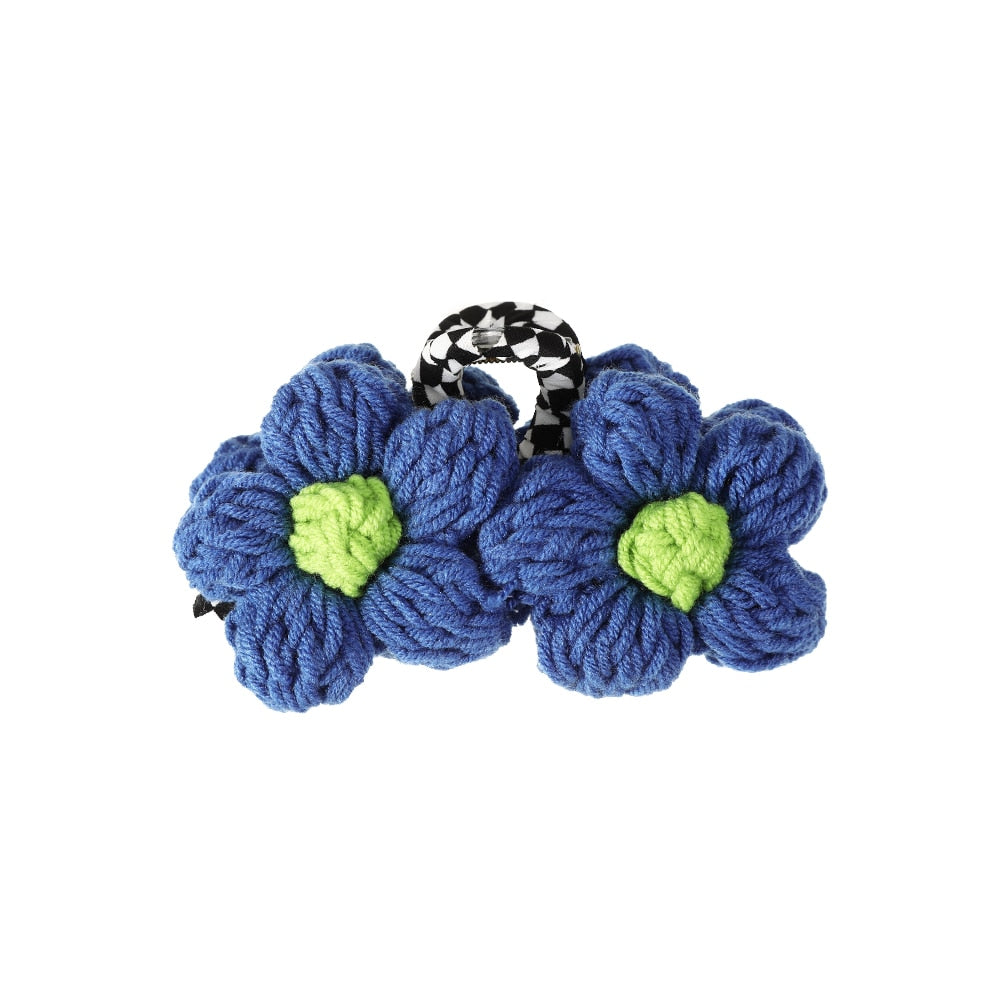 Knitted Floral Hair Claw Clips Hair Clamp Flower Hair Clip Hairpin Headdress Accessories