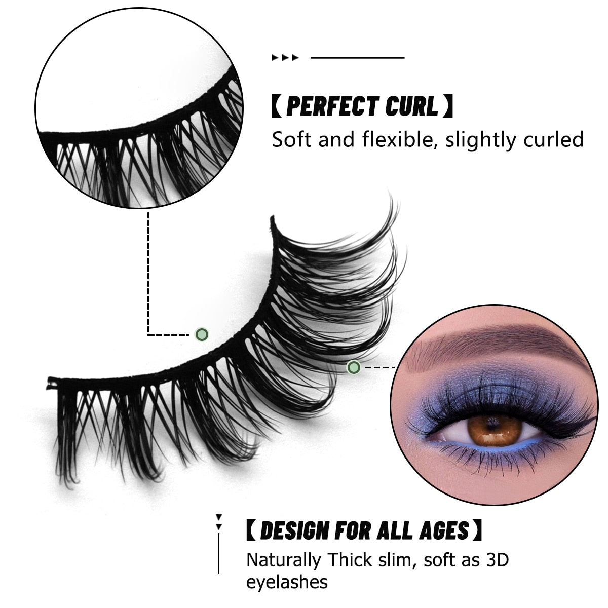 7 pairs Eyelashes 3D Natural False Lashes Fluffy Soft Cross Manga Lashes Wispy Natural Eyelash Extension