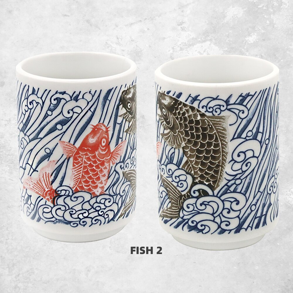 Japanese Impression Ceramic Mugs 300ml Tea Wine Sushi Sake Cup