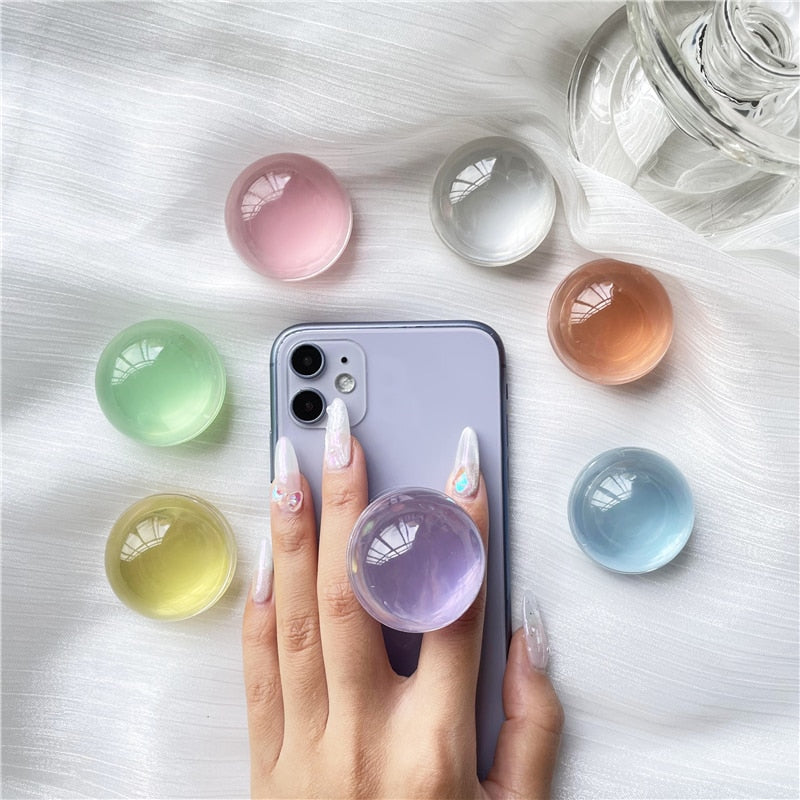 Transparent Ball Foldable Stretch Grip Tok Phone Holder Socket Finger Ring Talk Support Griptok Universal Holder